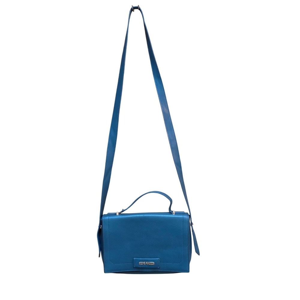 Steve Madden Teal Faux Leather Crossbody Bag Top Handle Adjustable Strap